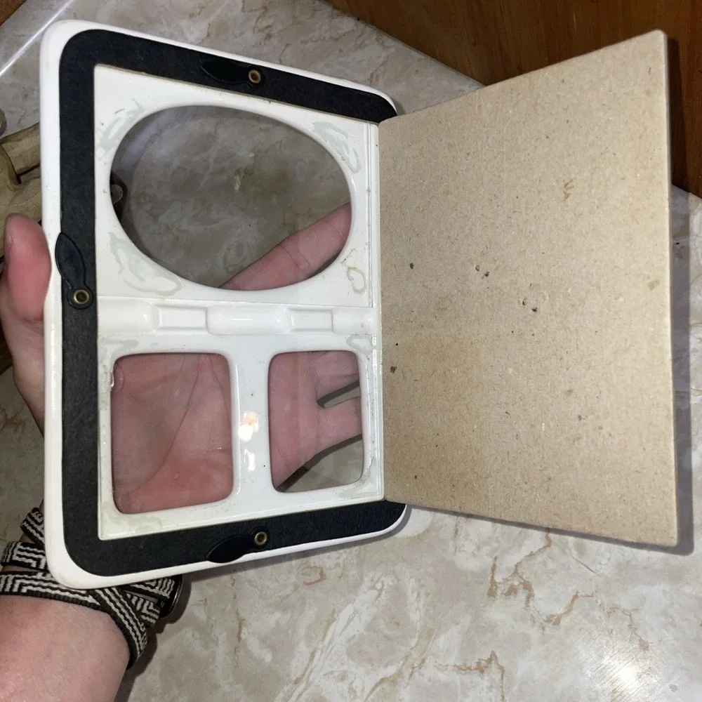 Very Nice Hallmark Thick White Ceramic Photo Frame‎ 90s Vintage Floral Pink